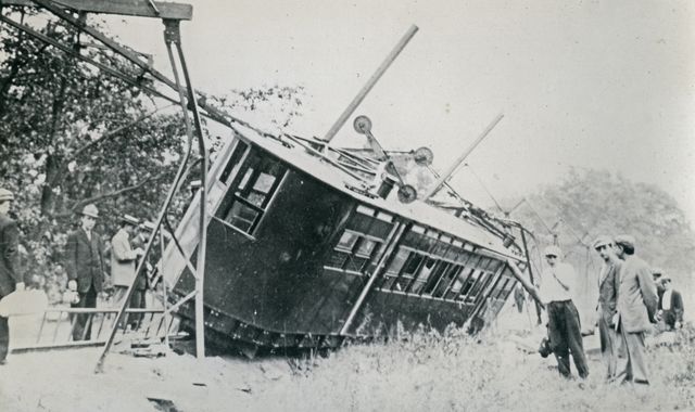 A photo of the City Island Monorail wreck, 1910